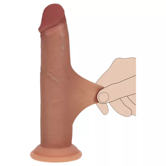 RealRock - realistický dvojvrstvový dildo (opálený) - 15,5 cm