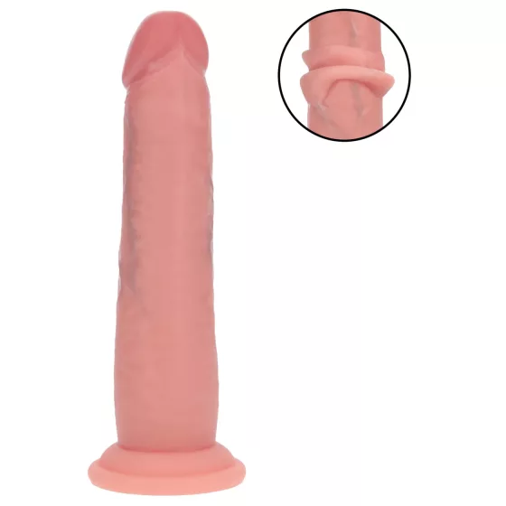 RealRock - realistický dvojitej hustoty dildo (telovej farby) - 18,5 cm