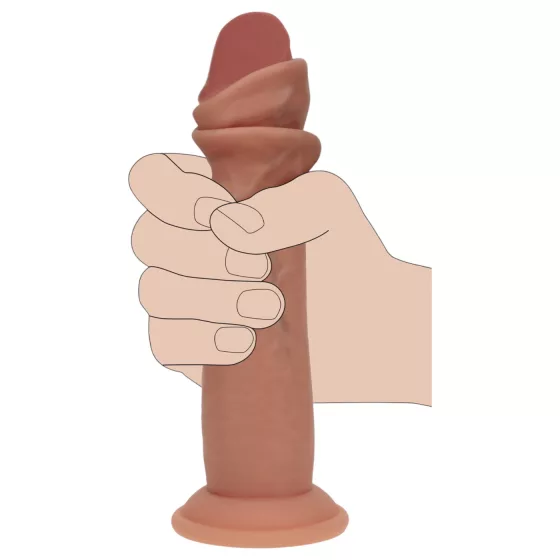 RealRock - realistický dildo s dvojitou hustotou (opálený) - 18,5 cm