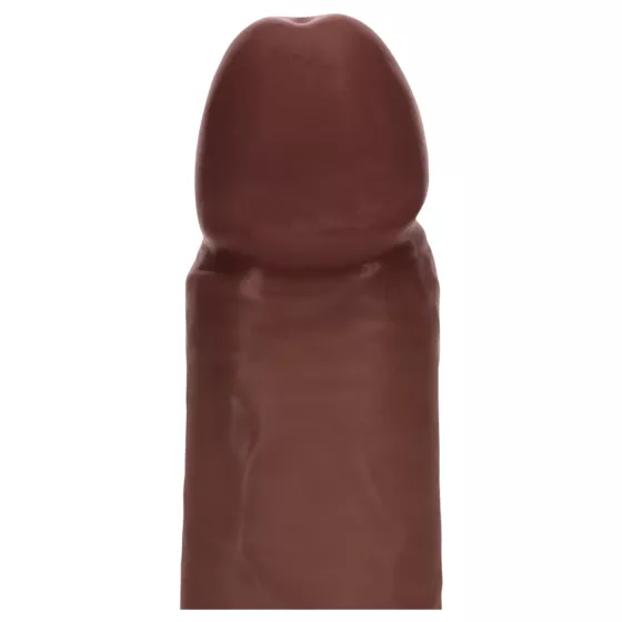 RealRock - realistický dvojitý hustý hnedý dildo - 20,5 cm