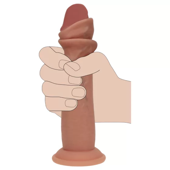 RealRock - realistický dvojvrstvový dildó (opálený) - 20,5 cm