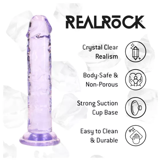 RealRock - realistický dildo s prísavkou (fialový) - 12,7 cm