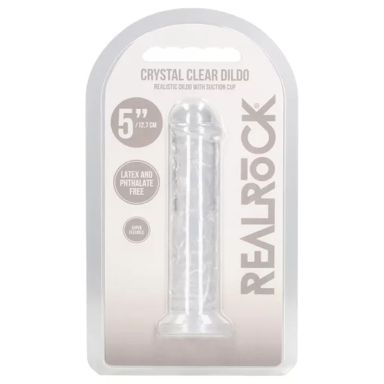 RealRock - realistický dildo s prísavkou (priehľadný) - 12,7 cm