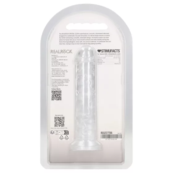 RealRock - realistický dildo s prísavkou (priehľadný) - 12,7 cm
