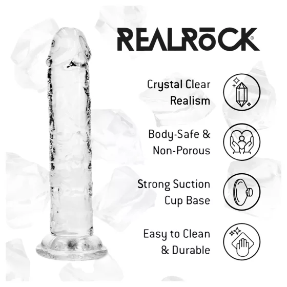 RealRock - realistický dildo s prísavkou (priehľadný) - 12,7 cm