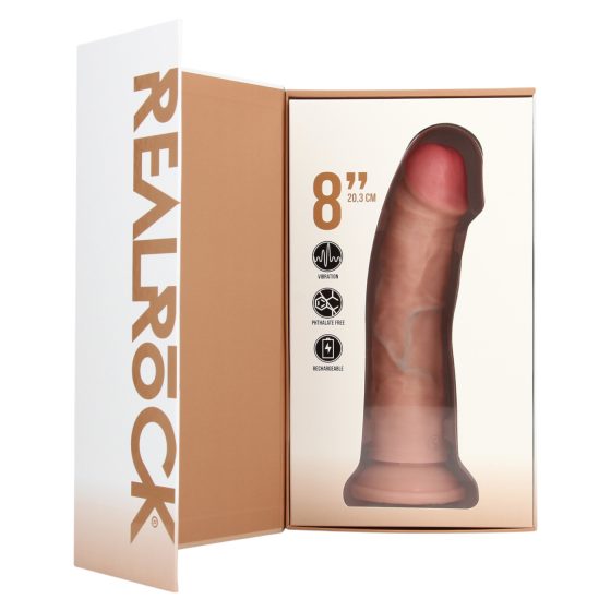 REALROCK - prísavkový vibrátor - prírodný (20,5 cm)
