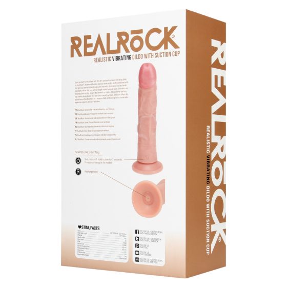 REALROCK - prísavkový vibrátor - prírodný (20,5 cm)