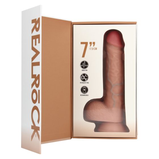 REALROCK - prísavkový vibrátor - prírodný (18 cm)