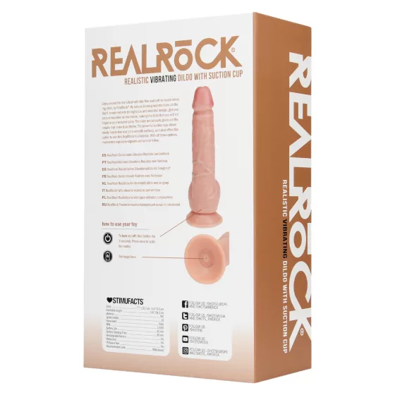 RealRock - vibrátor s prísavkou - realistický - telová farba - 18 cm