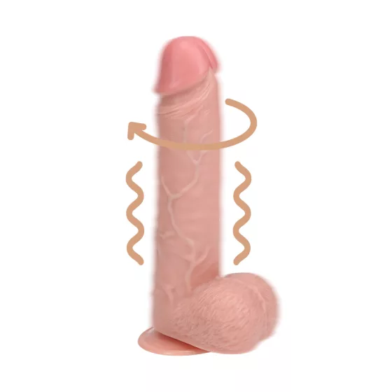 RealRock - rotujúci vibrátor - realistický - telová farba 20,5 cm