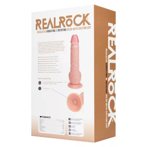 RealRock - rotačný vibrátor (prírodný, 20,5 cm)