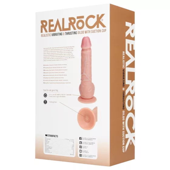 RealRock - realistický vibrátor s prísavkou - telová farba 20,5 cm