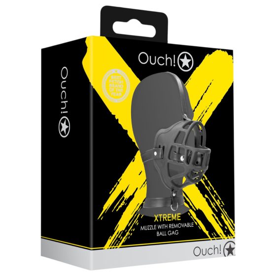 Ouch! - Náhubok so vstavanými ústnymi sponami (čierne)