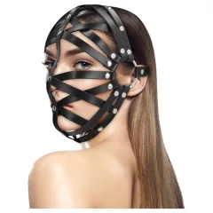 Ouch! - BDSM maska na hlavu - umelá koža - čierna