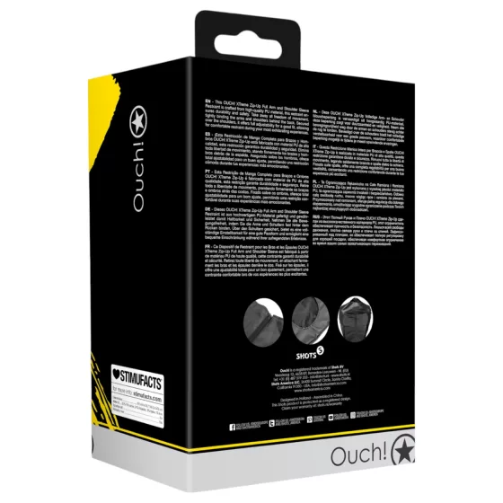 Ouch! - putá na zviazanie rúk za chrbtom - čierne