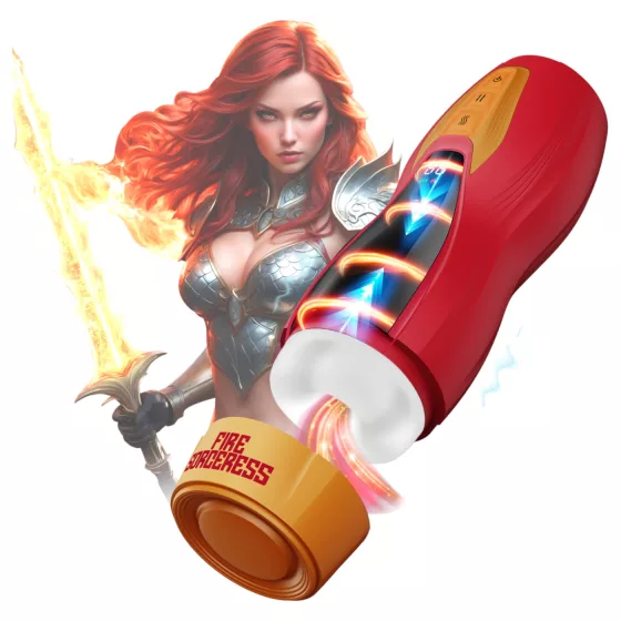 Masturs Solara - mužský masturbátor s ohrevom a pohybom hore-dole - červený