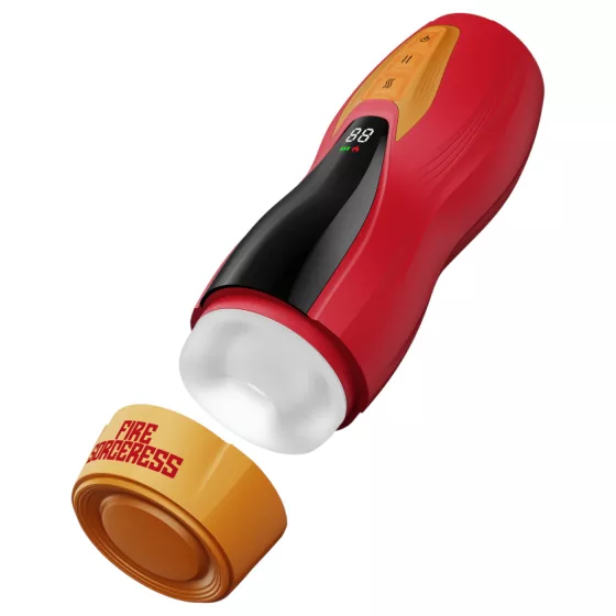 Masturs Solara - mužský masturbátor s ohrevom a pohybom hore-dole - červený