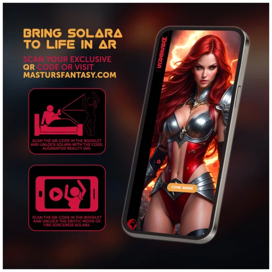 Masturs Solara - mužský masturbátor s ohrevom a pohybom hore-dole - červený