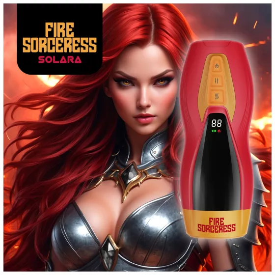 Masturs Solara - mužský masturbátor s ohrevom a pohybom hore-dole - červený