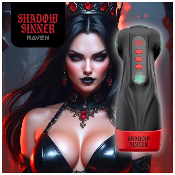 Masturs Raven - mužský masturbátor s vibráciou a saním - čierny