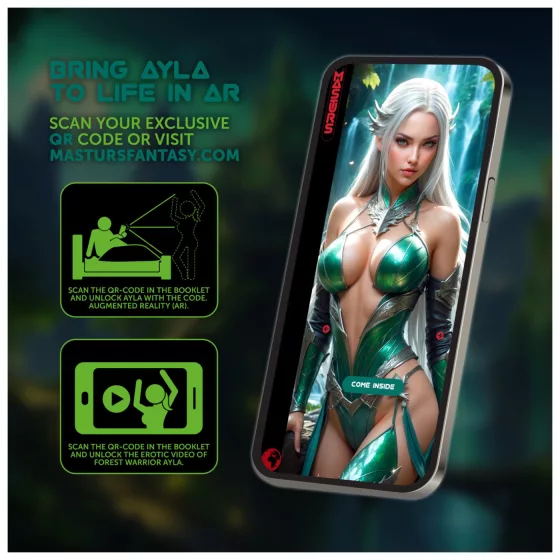 Masturs Ayla - masturbátor sánie a vibrácie s AR - zelený