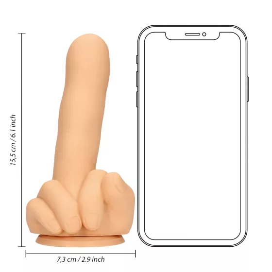 S-Line - dildo na prostredník (naturálne)