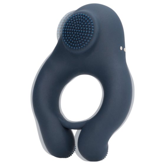 Loveline - vibračný krúžok na penis so stimulátorom klitorisu (sivý)