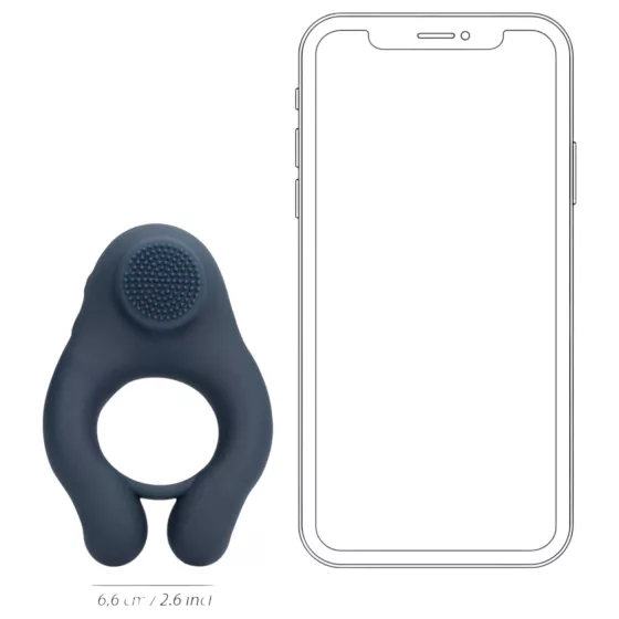 Loveline - vibračný erekčný krúžok s dráždičom klitorisu - sivý