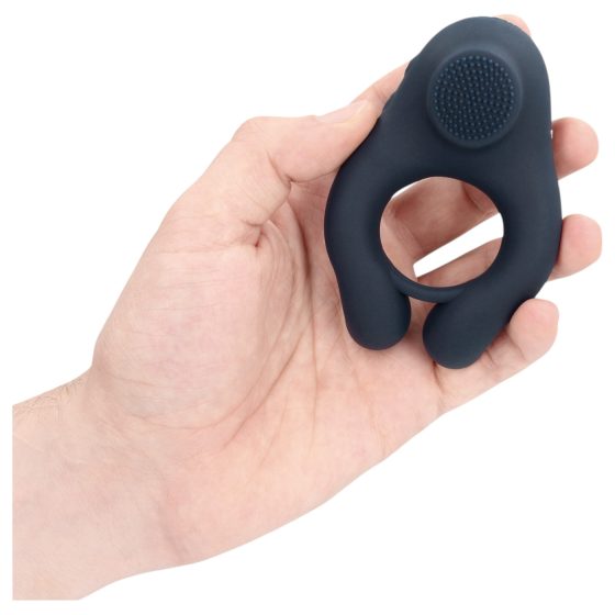 Loveline - vibračný krúžok na penis so stimulátorom klitorisu (sivý)