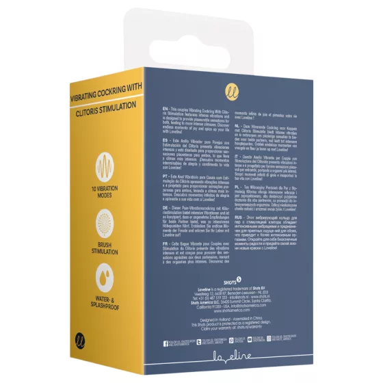 Loveline - vibračný erekčný krúžok s dráždičom klitorisu - sivý