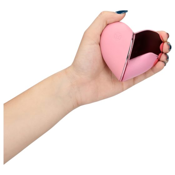 Loveline pulzujúce srdce - nabíjateľný klitoriálny vibrátor (ružový)