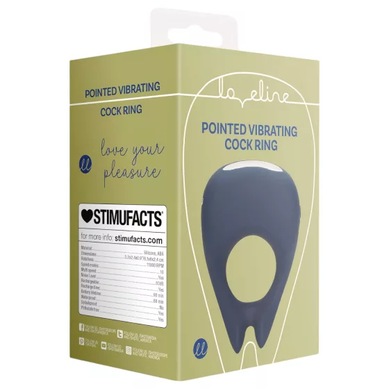 Loveline - vibračný erekčný krúžok - dobíjací - modrý