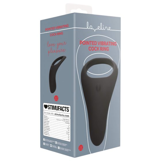 Loveline - nabíjací, vibračný krúžok na penis a semenníky (čierny)