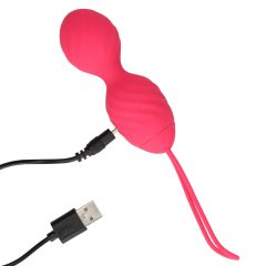   Loveline - bezdrôtová, rádiom riadená vibračná guľa s drážkami (ružová)