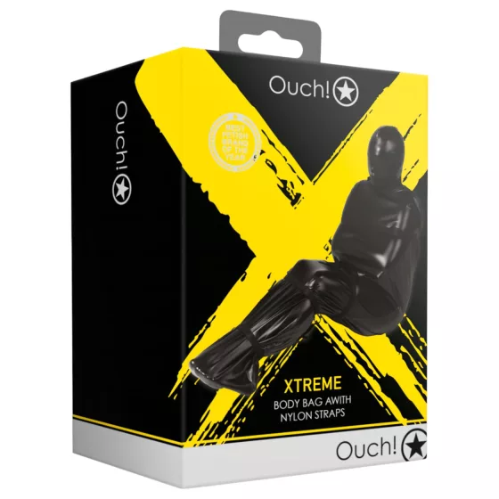 Ouch! Xtreme - bondage vak na telo - čierny