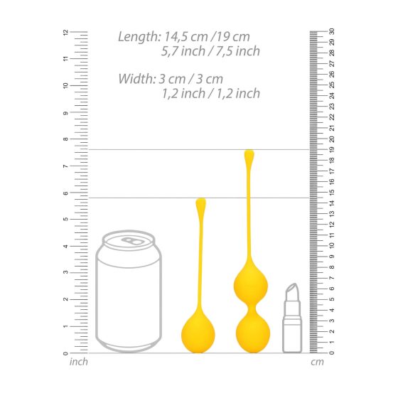 Loveline - venušine guličky sada - silikón - 2 diely - žlté
