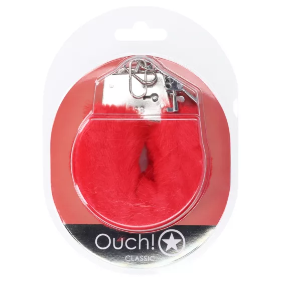 Ouch! - plyšové putá (červené)