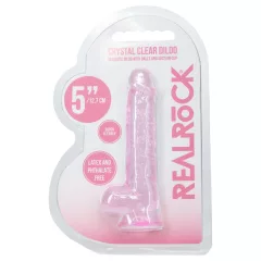   RealRock - realistický dildo s semenníkmi (ružový) - 12,7 cm