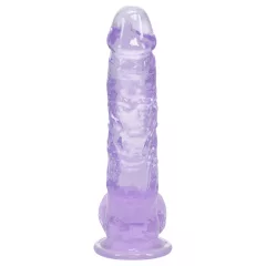   RealRock - realistický dildo s semenníkmi (fialový) - 12,7 cm
