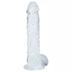   RealRock - realistický dildo s semenníkmi (priehľadný) - 12,7 cm