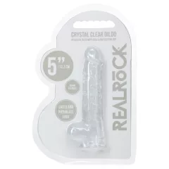   RealRock - realistický dildo s semenníkmi (priehľadný) - 12,7 cm