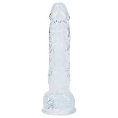   RealRock - realistický dildo s semenníkmi (priehľadný) - 12,7 cm
