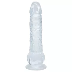   RealRock - realistický dildo s semenníkmi (priehľadný) - 12,7 cm