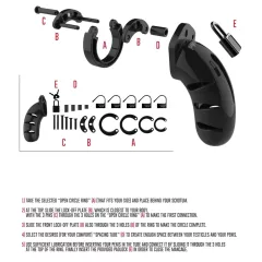   ManCage Model 06 - klietka na penis pre mužov (čierna) - 14 cm