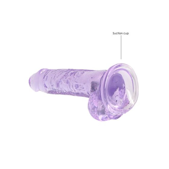 REALROCK - priesvitné realistické dildo - fialové (17cm)