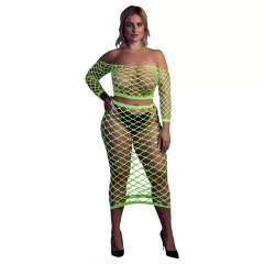 Ouch! - fosforeskujúca sukňa a top - neon zelená