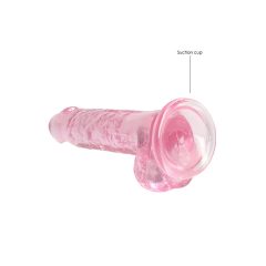 REALROCK - priesvitné realistické dildo - ružové (17cm)