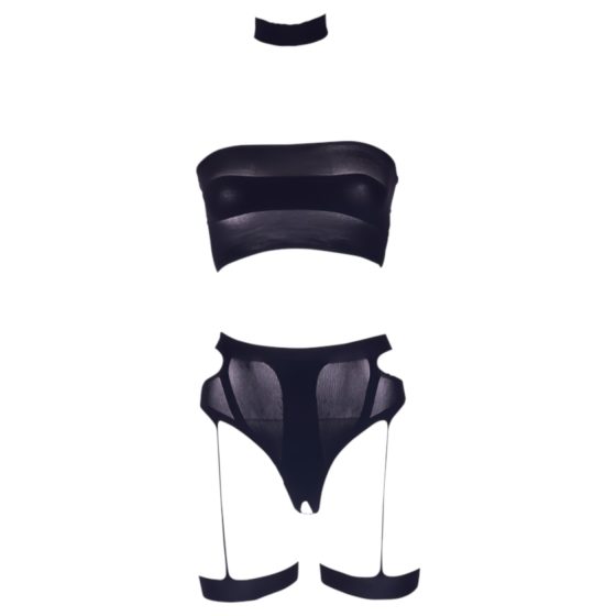 Le Désir Plus Size - 3 részes fehérnemű szett - fekete (XL-4XL)