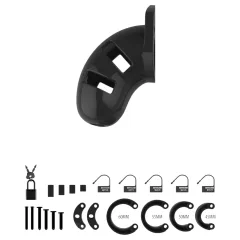 ManCage - Model 13 klietka na penis (čierna) - 6,5 cm
