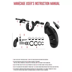 ManCage - Model 13 klietka na penis (čierna) - 6,5 cm